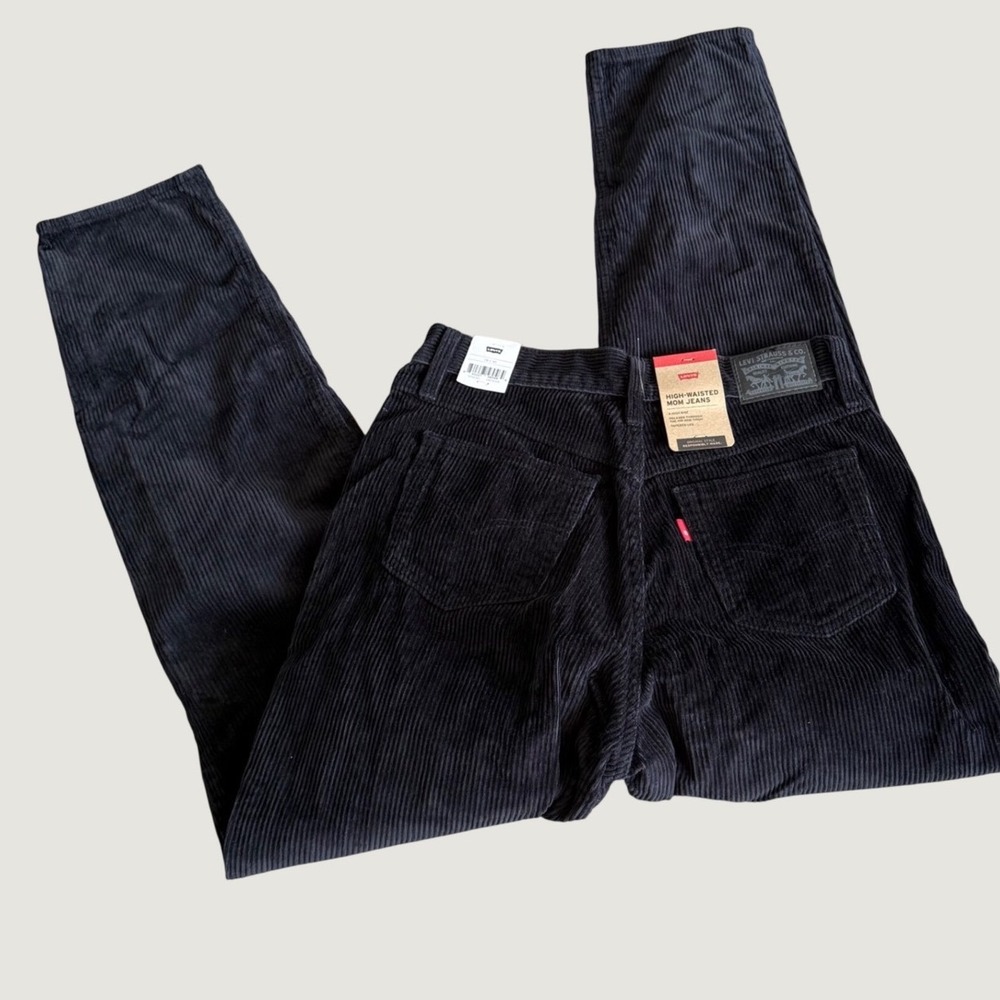 Levi's High-Waisted Mom Jeans Womens 28 x 30 Black NWT Corduroy y2k grunge fall